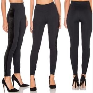 SPANX Black Ponte Velvet High-Waist Full Length Leggings Womens XS